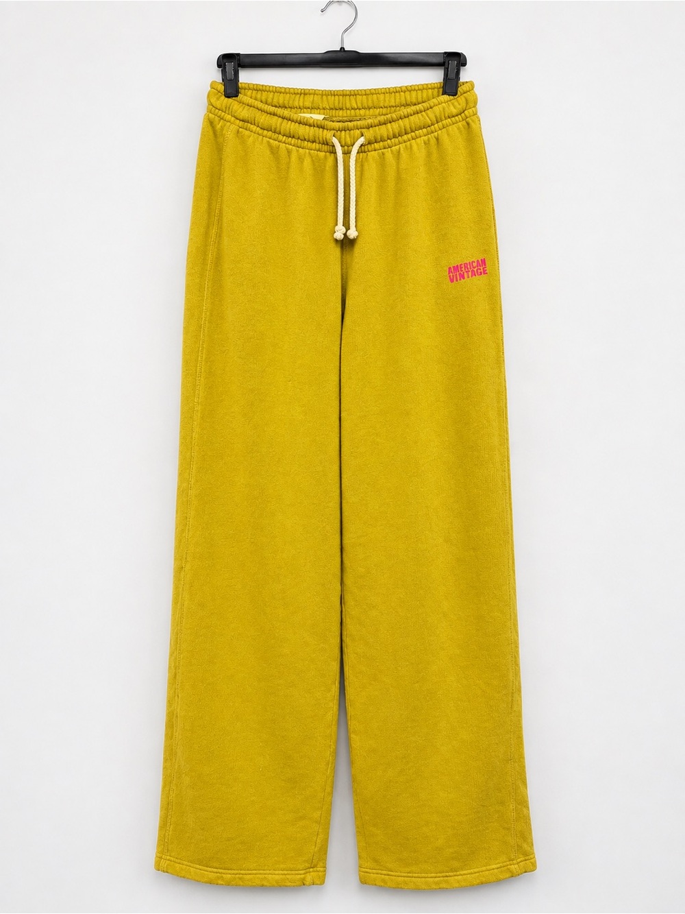American Vintage Yellow Wide-Leg Terry Joggers
